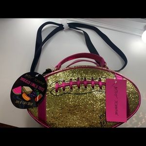 Betsey Johnson football lunch tote